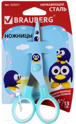 Ножницы канцелярские Brauberg Kid Series Пингвины / 232271 9