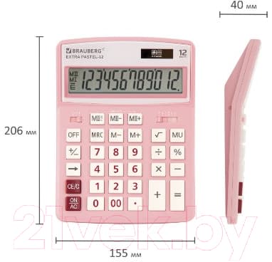 Калькулятор Brauberg Extra Pastel-12-PK / 250487 10