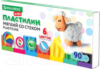Пластилин восковой Brauberg Kids / 106493