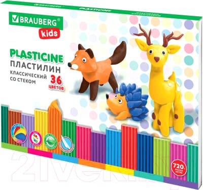 Пластилин Brauberg Kids Классический / 106438