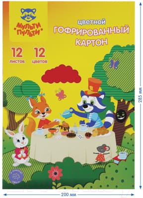 Набор цветного картона Мульти-пульти Енот в волшебном мире / КГ12А4_38720 7