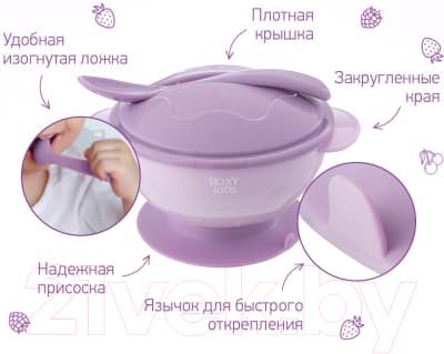 Набор посуды для кормления ROXY-KIDS Тарелка, крышка, ложка / RFD-003-V 3