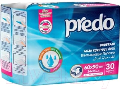 Набор пеленок одноразовых детских Predo Впитывающие 60x90 / UP-132