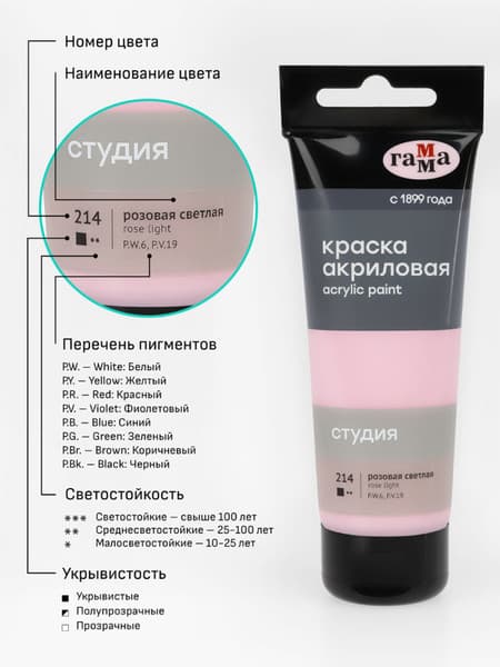 Акриловая краска ГАММА Студия 214 / 280220214 6