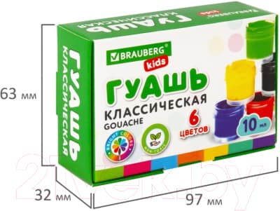 Гуашь Brauberg Kids / 192374 6