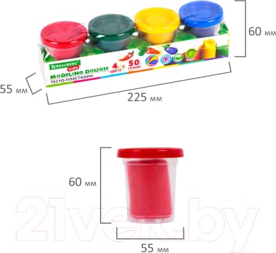 Пластилин Brauberg Kids / 106714 9