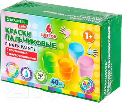 Пальчиковые краски Brauberg Kids / 192400
