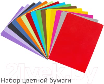 Набор цветной бумаги и картона Brauberg Радуга / 115087 7