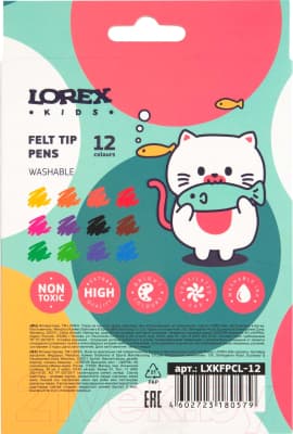 Фломастеры Lorex Kids / LXKFPCL-12 4
