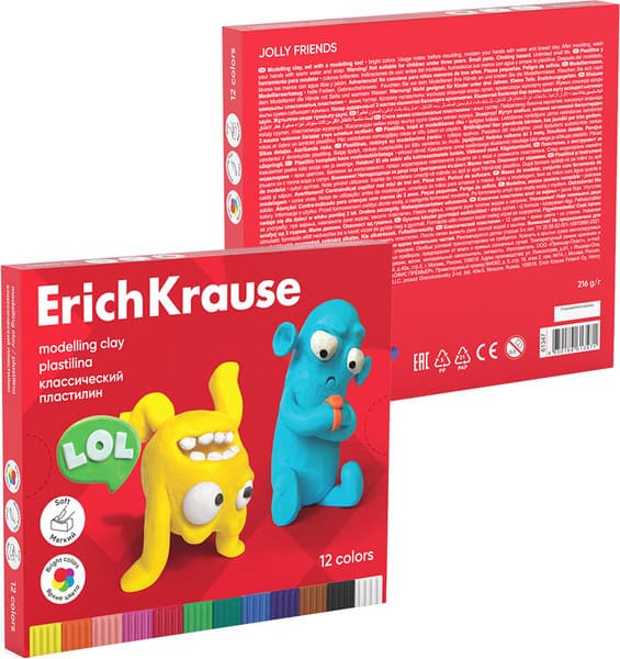 Пластилин Erich Krause Jolly Friends / 61347 3