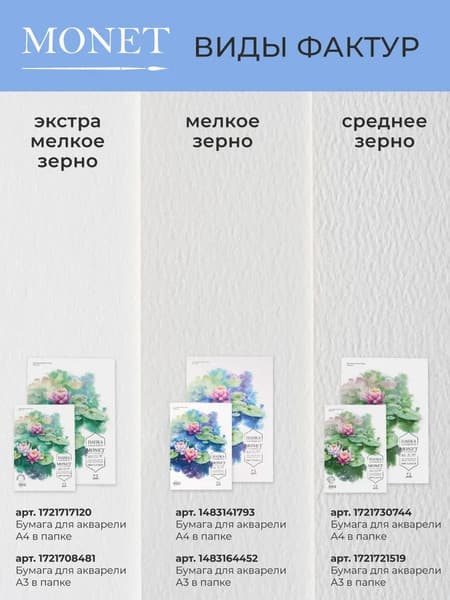 Набор бумаги для рисования Малевичъ Monet / 401562 10