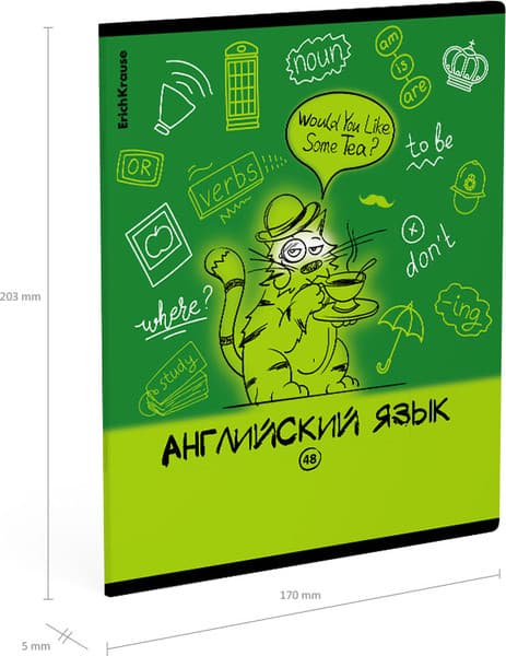 Тетрадь предметная Erich Krause Котоформулы. Английский язык / 62535 4