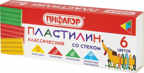 Пластилин Пифагор Классический Веселая такса / 106674