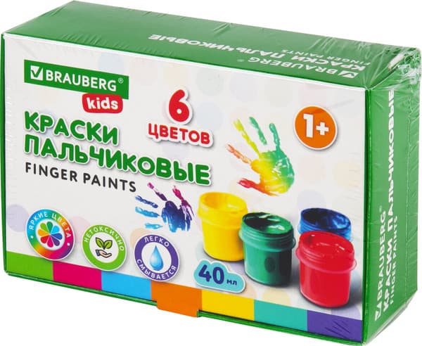 Пальчиковые краски Brauberg Kids. Классика / 192396