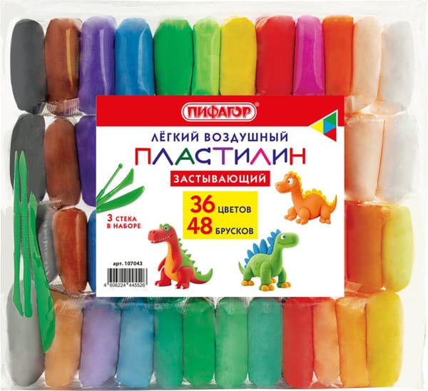 Пластилин легкий Пифагор 107043