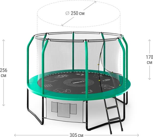 Батут UNIX Line Supreme Game 10ft / trusug10gr 3